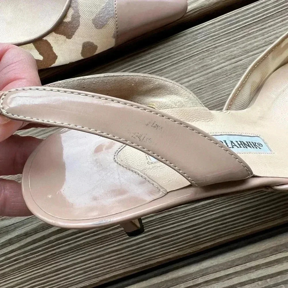 Manolo Blahnik Slingback Heels Handmade in Italy Sz 36 / 6 - Picture 13 of 14